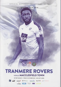 Tranmere Rovers v Macclesfield Match Programme 2018-10-12